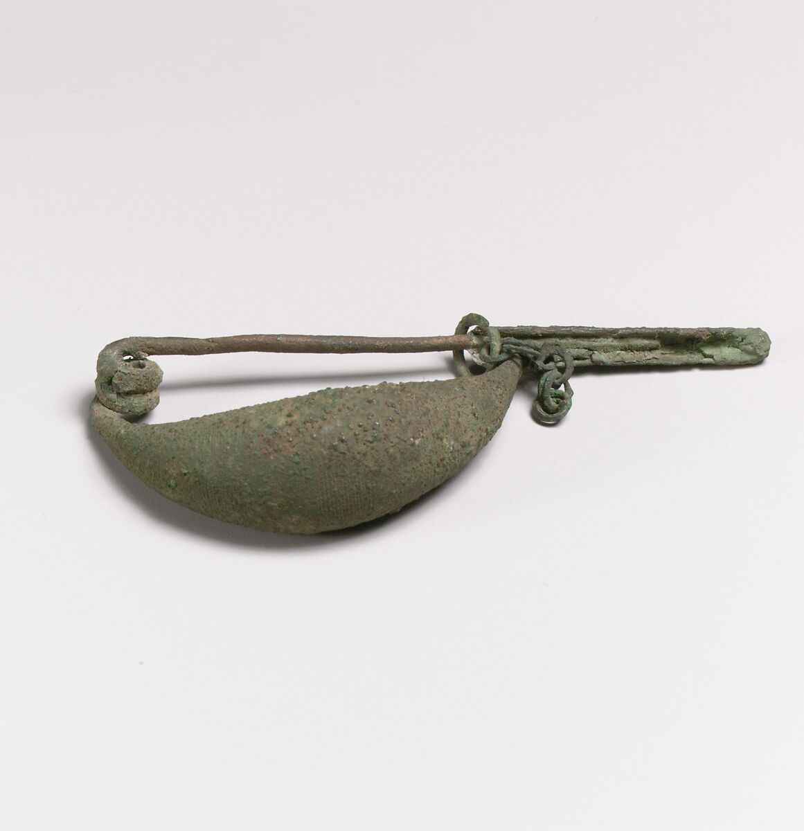 Fibula, boat-shaped type, Bronze, Italic 