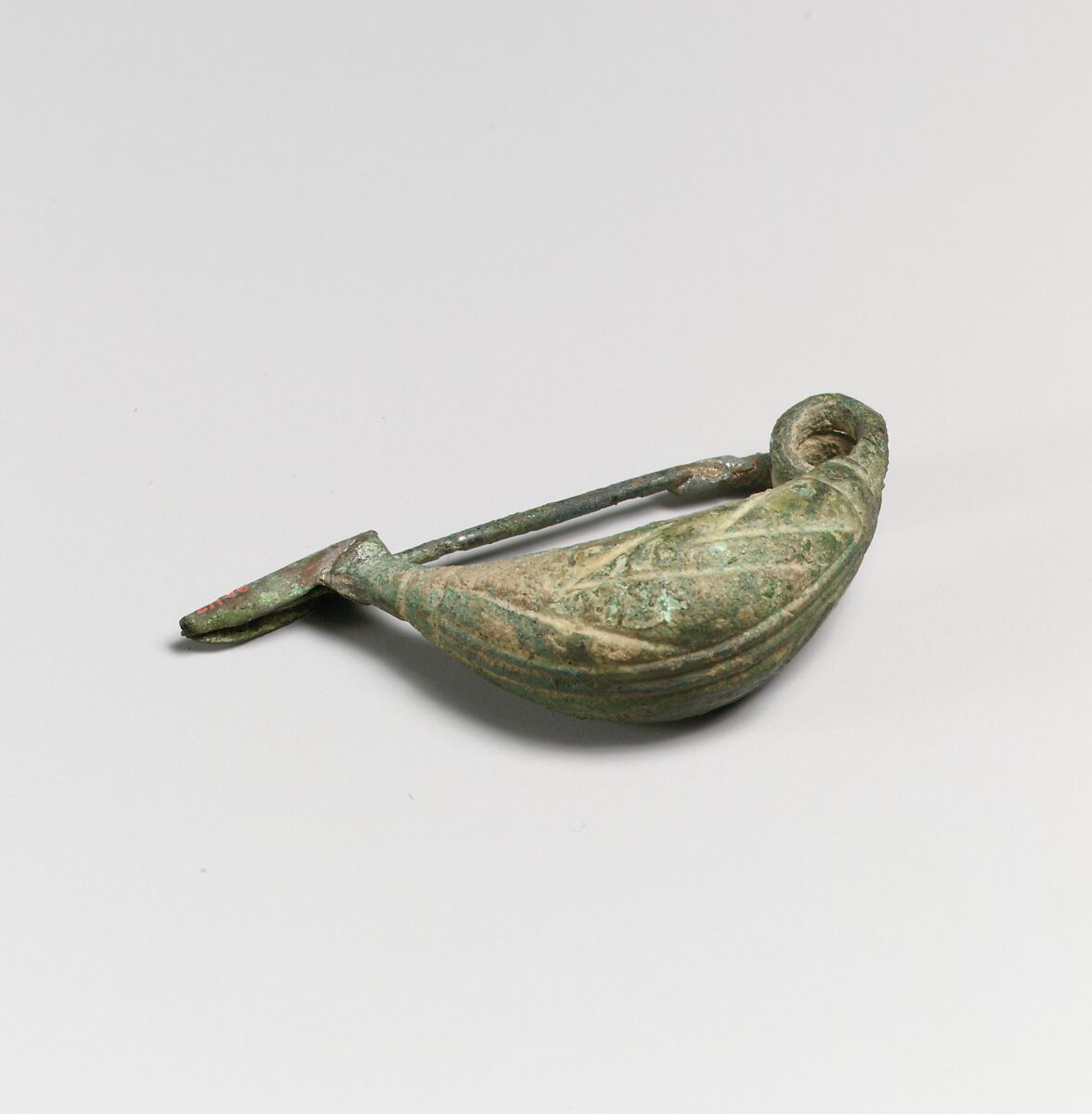 Fibula, boat-shaped type, Bronze, Italic 