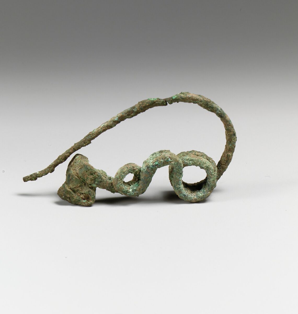 Fibula, serpentine type, Bronze, Italic 