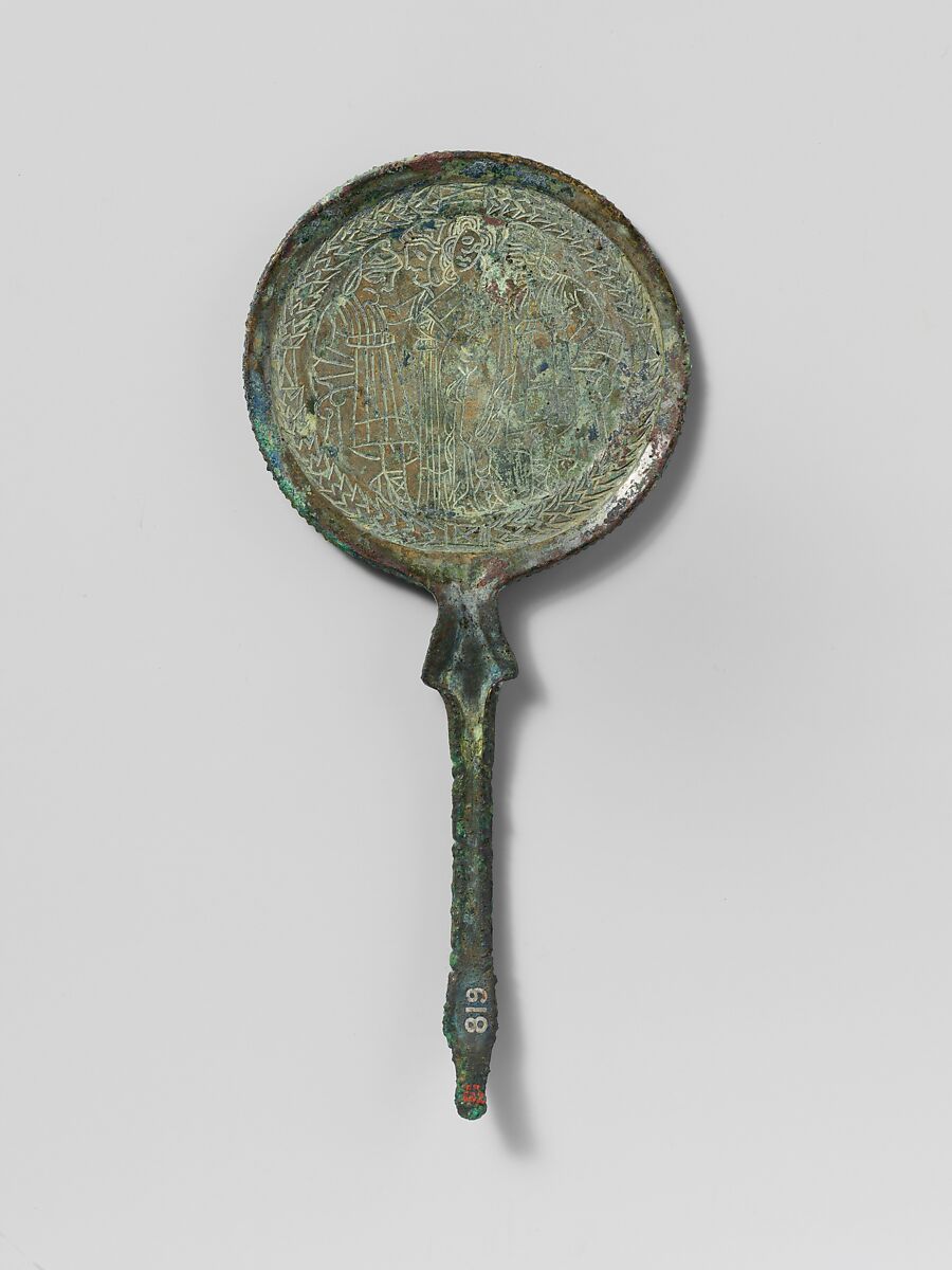 Bronze mirror, Bronze, Etruscan 