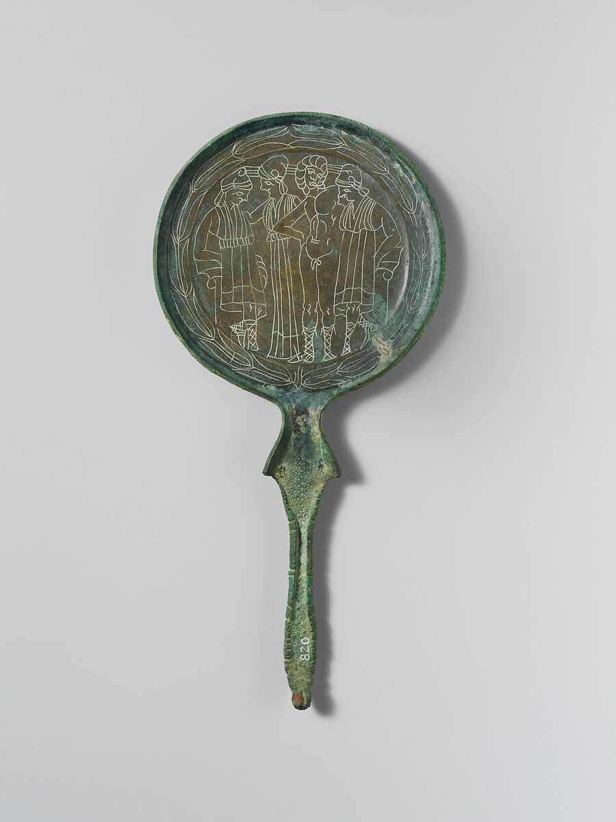 Bronze mirror, Bronze, Etruscan 