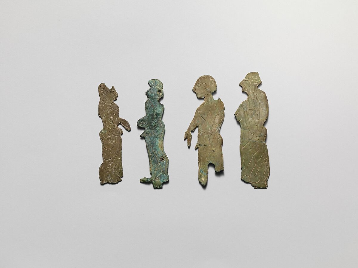 Bronze plaque of a woman, Bronze, Etruscan 