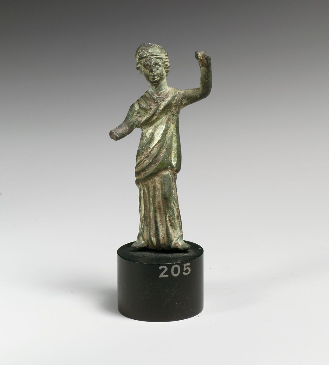 Bronze statuette of a goddess, Bronze, Roman 