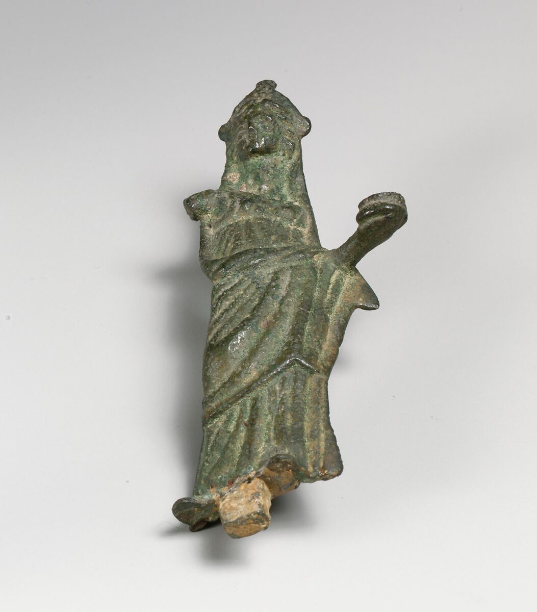 Statuette of a woman wearing a mantle over head, Bronze, Etruscan 