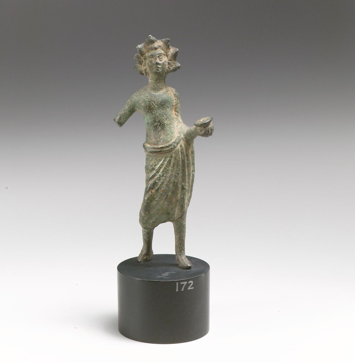 Bronze statuette of a priest or offrant, Bronze, Etruscan 