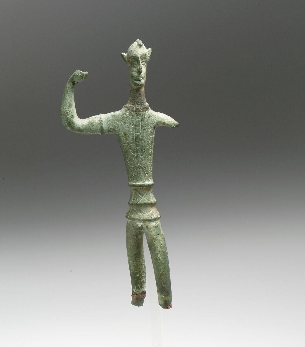 Bronze statuette of a warrior, Bronze, Etruscan or Italic 