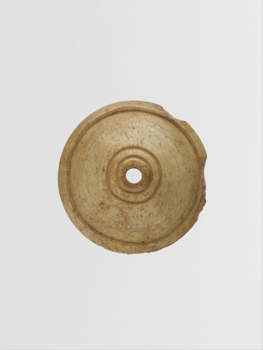 Bone disk or button, Ivory or bone, Roman 