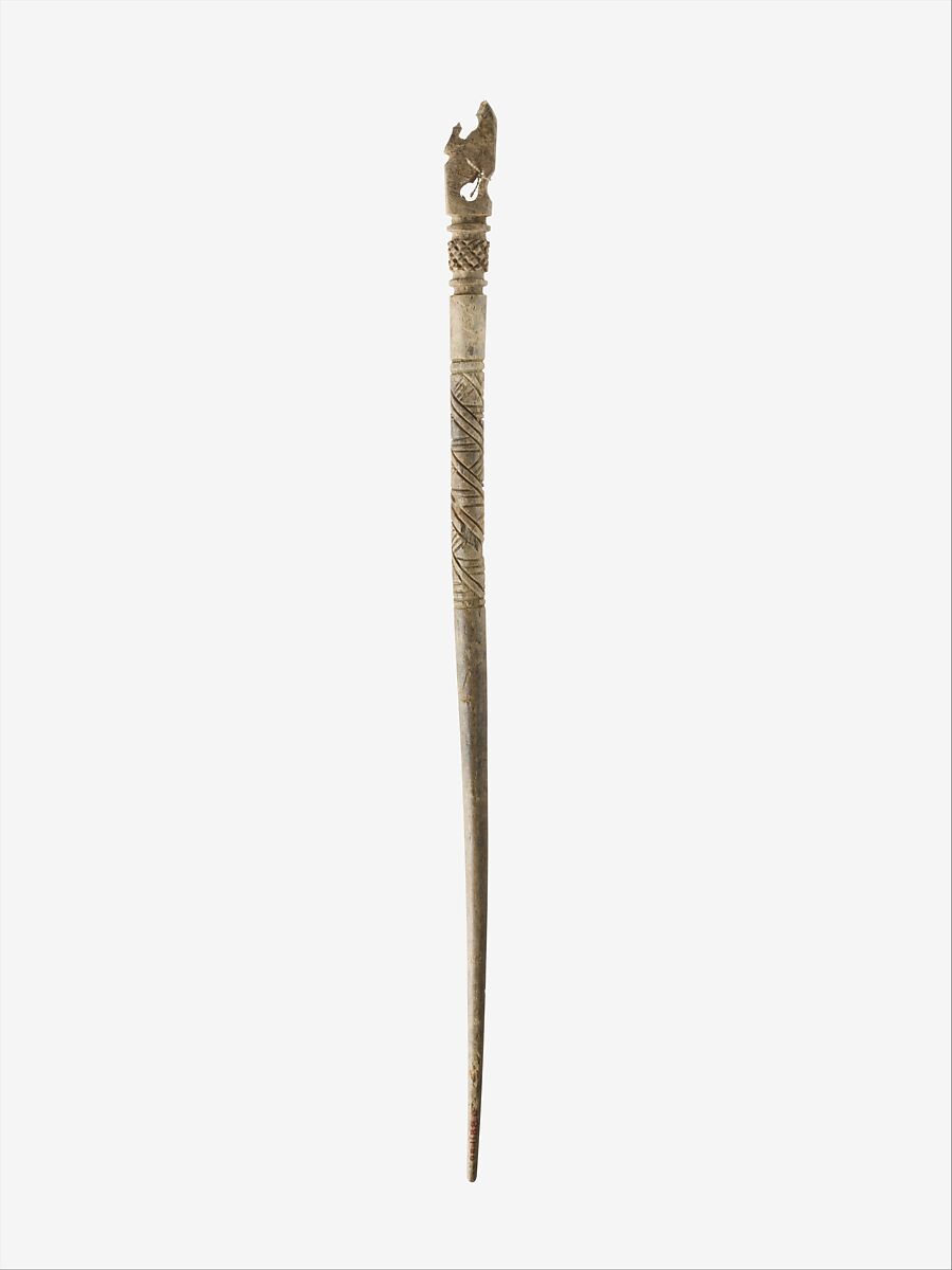 Bone pin, Ivory or bone, Roman 