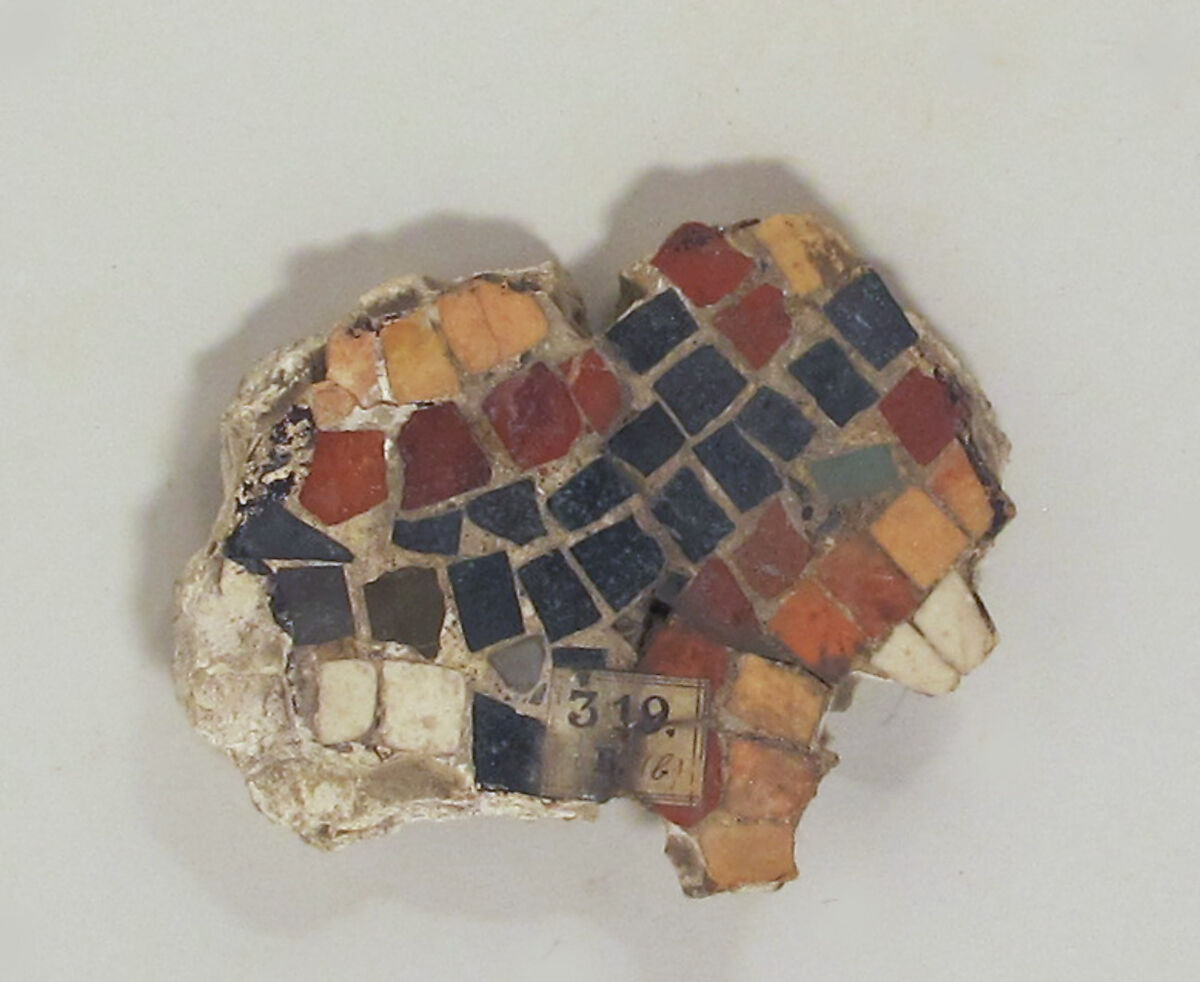 Mosaic pavement fragment, Tile, mortar, Roman 