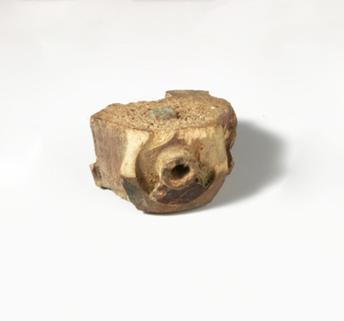 Bone and amber segment from a fibula (safety pin), Amber, bronze, bone or ivory, Etruscan 