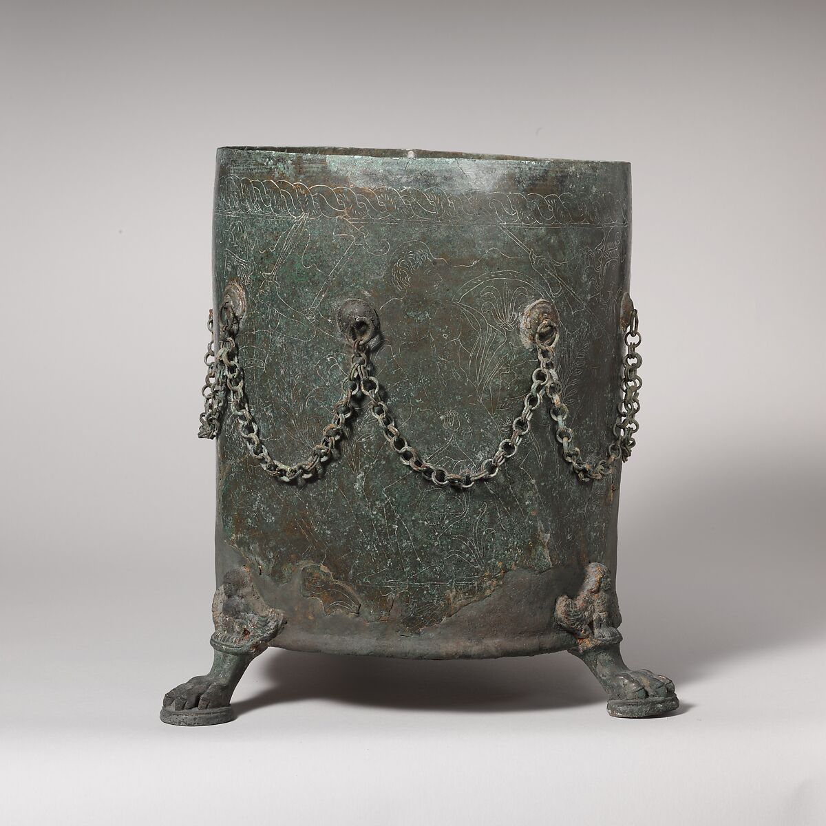 Bronze cista (toiletries box), Bronze, Praenestine