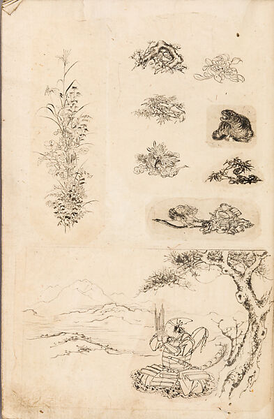 金工絵 Copy book of Toshiyoshi (also called Kōsō, Seijō, or Toshinaga), 紫原壽良画 Murasakibara Toshiyoshi (Japanese, born 1829), Ink on bound paper, Japanese