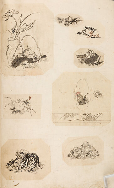 金工絵 Copy book of Toshiyoshi (also called Kōsō, Seijō, or Toshinaga), 紫原壽良画 Murasakibara Toshiyoshi (Japanese, born 1829), Ink on bound paper, Japanese