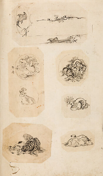 金工絵 Copy book of Toshiyoshi (also called Kōsō, Seijō, or Toshinaga), 紫原壽良画 Murasakibara Toshiyoshi (Japanese, born 1829), Ink on bound paper, Japanese