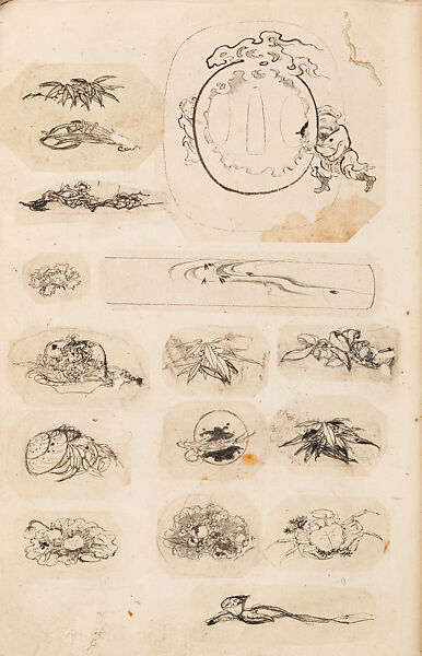 金工絵 Copy book of Toshiyoshi (also called Kōsō, Seijō, or Toshinaga), 紫原壽良画 Murasakibara Toshiyoshi (Japanese, born 1829), Ink on bound paper, Japanese