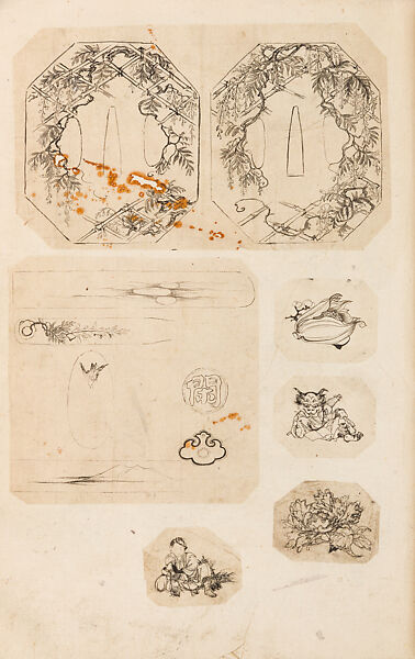 金工絵 Copy book of Toshiyoshi (also called Kōsō, Seijō, or Toshinaga), 紫原壽良画 Murasakibara Toshiyoshi (Japanese, born 1829), Ink on bound paper, Japanese