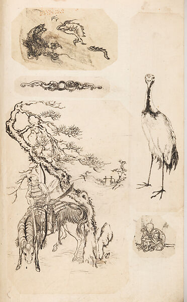 金工絵 Copy book of Toshiyoshi (also called Kōsō, Seijō, or Toshinaga), 紫原壽良画 Murasakibara Toshiyoshi (Japanese, born 1829), Ink on bound paper, Japanese