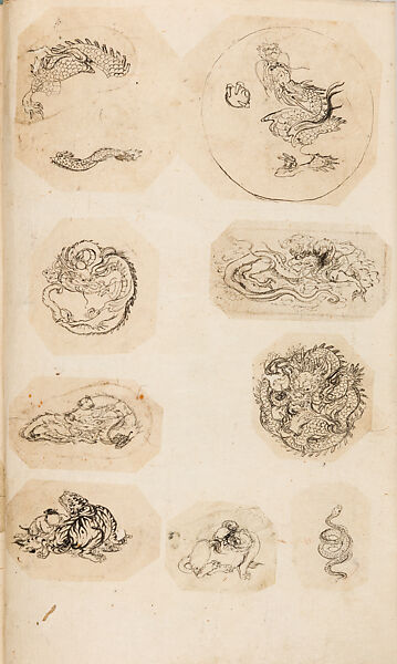 金工絵 Copy book of Toshiyoshi (also called Kōsō, Seijō, or Toshinaga), 紫原壽良画 Murasakibara Toshiyoshi (Japanese, born 1829), Ink on bound paper, Japanese