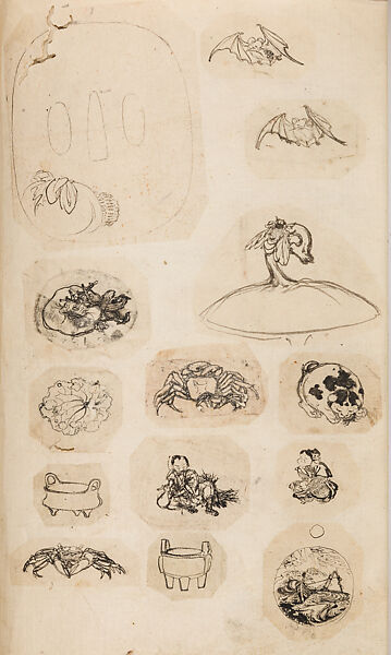 金工絵 Copy book of Toshiyoshi (also called Kōsō, Seijō, or Toshinaga), 紫原壽良画 Murasakibara Toshiyoshi (Japanese, born 1829), Ink on bound paper, Japanese