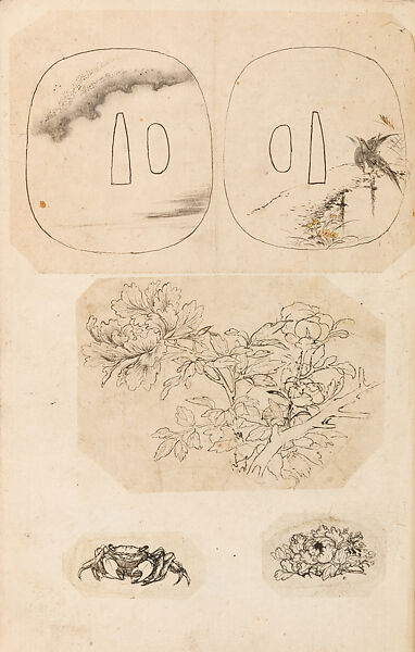金工絵 Copy book of Toshiyoshi (also called Kōsō, Seijō, or Toshinaga), 紫原壽良画 Murasakibara Toshiyoshi (Japanese, born 1829), Ink on bound paper, Japanese