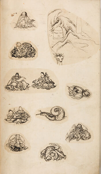 金工絵 Copy book of Toshiyoshi (also called Kōsō, Seijō, or Toshinaga), 紫原壽良画 Murasakibara Toshiyoshi (Japanese, born 1829), Ink on bound paper, Japanese