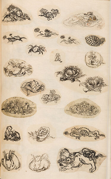 金工絵 Copy book of Toshiyoshi (also called Kōsō, Seijō, or Toshinaga), 紫原壽良画 Murasakibara Toshiyoshi (Japanese, born 1829), Ink on bound paper, Japanese