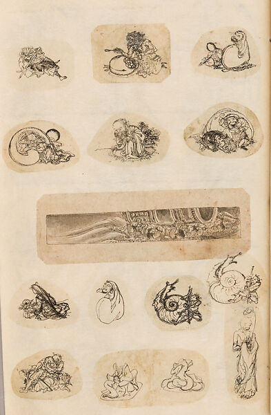 金工絵 Copy book of Toshiyoshi (also called Kōsō, Seijō, or Toshinaga), 紫原壽良画 Murasakibara Toshiyoshi (Japanese, born 1829), Ink on bound paper, Japanese