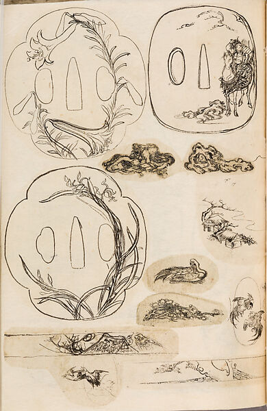 金工絵 Copy book of Toshiyoshi (also called Kōsō, Seijō, or Toshinaga), 紫原壽良画 Murasakibara Toshiyoshi (Japanese, born 1829), Ink on bound paper, Japanese