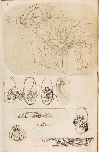 金工絵 Copy book of Toshiyoshi (also called Kōsō, Seijō, or Toshinaga), 紫原壽良画 Murasakibara Toshiyoshi (Japanese, born 1829), Ink on bound paper, Japanese