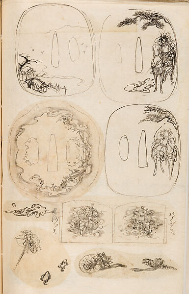 金工絵 Copy book of Toshiyoshi (also called Kōsō, Seijō, or Toshinaga), 紫原壽良画 Murasakibara Toshiyoshi (Japanese, born 1829), Ink on bound paper, Japanese