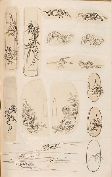 金工絵 Copy book of Toshiyoshi (also called Kōsō, Seijō, or Toshinaga), 紫原壽良画 Murasakibara Toshiyoshi (Japanese, born 1829), Ink on bound paper, Japanese