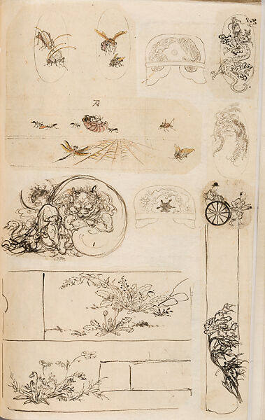 金工絵 Copy book of Toshiyoshi (also called Kōsō, Seijō, or Toshinaga), 紫原壽良画 Murasakibara Toshiyoshi (Japanese, born 1829), Ink on bound paper, Japanese