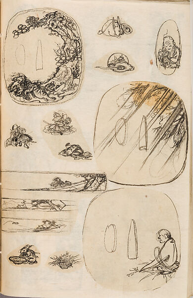 金工絵 Copy book of Toshiyoshi (also called Kōsō, Seijō, or Toshinaga), 紫原壽良画 Murasakibara Toshiyoshi (Japanese, born 1829), Ink on bound paper, Japanese