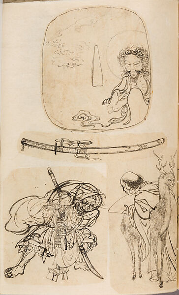 金工絵 Copy book of Toshiyoshi (also called Kōsō, Seijō, or Toshinaga), 紫原壽良画 Murasakibara Toshiyoshi (Japanese, born 1829), Ink on bound paper, Japanese