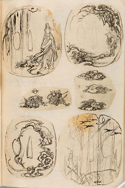 金工絵 Copy book of Toshiyoshi (also called Kōsō, Seijō, or Toshinaga), 紫原壽良画 Murasakibara Toshiyoshi (Japanese, born 1829), Ink on bound paper, Japanese