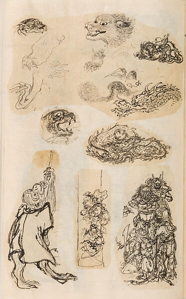 金工絵 Copy book of Toshiyoshi (also called Kōsō, Seijō, or Toshinaga), 紫原壽良画 Murasakibara Toshiyoshi (Japanese, born 1829), Ink on bound paper, Japanese