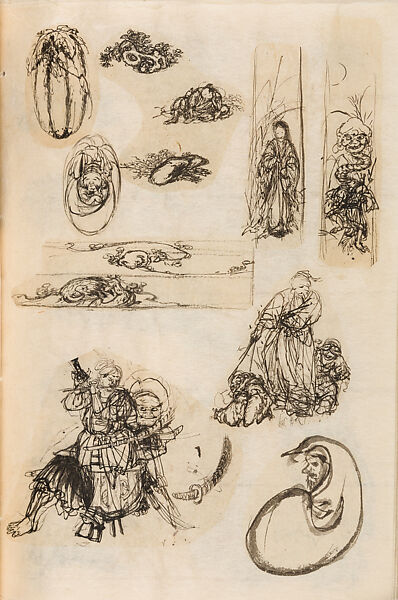 金工絵 Copy book of Toshiyoshi (also called Kōsō, Seijō, or Toshinaga), 紫原壽良画 Murasakibara Toshiyoshi (Japanese, born 1829), Ink on bound paper, Japanese