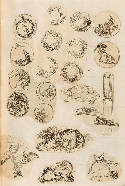 金工絵 Copy book of Toshiyoshi (also called Kōsō, Seijō, or Toshinaga), 紫原壽良画 Murasakibara Toshiyoshi (Japanese, born 1829), Ink on bound paper, Japanese