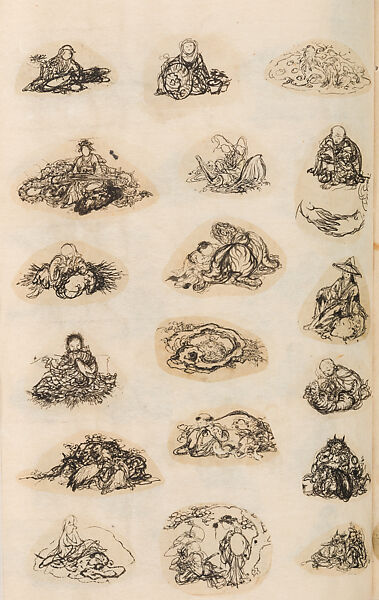 金工絵 Copy book of Toshiyoshi (also called Kōsō, Seijō, or Toshinaga), 紫原壽良画 Murasakibara Toshiyoshi (Japanese, born 1829), Ink on bound paper, Japanese