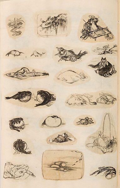 金工絵 Copy book of Toshiyoshi (also called Kōsō, Seijō, or Toshinaga), 紫原壽良画 Murasakibara Toshiyoshi (Japanese, born 1829), Ink on bound paper, Japanese