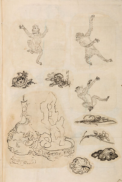 金工絵 Copy book of Toshiyoshi (also called Kōsō, Seijō, or Toshinaga), 紫原壽良画 Murasakibara Toshiyoshi (Japanese, born 1829), Ink on bound paper, Japanese