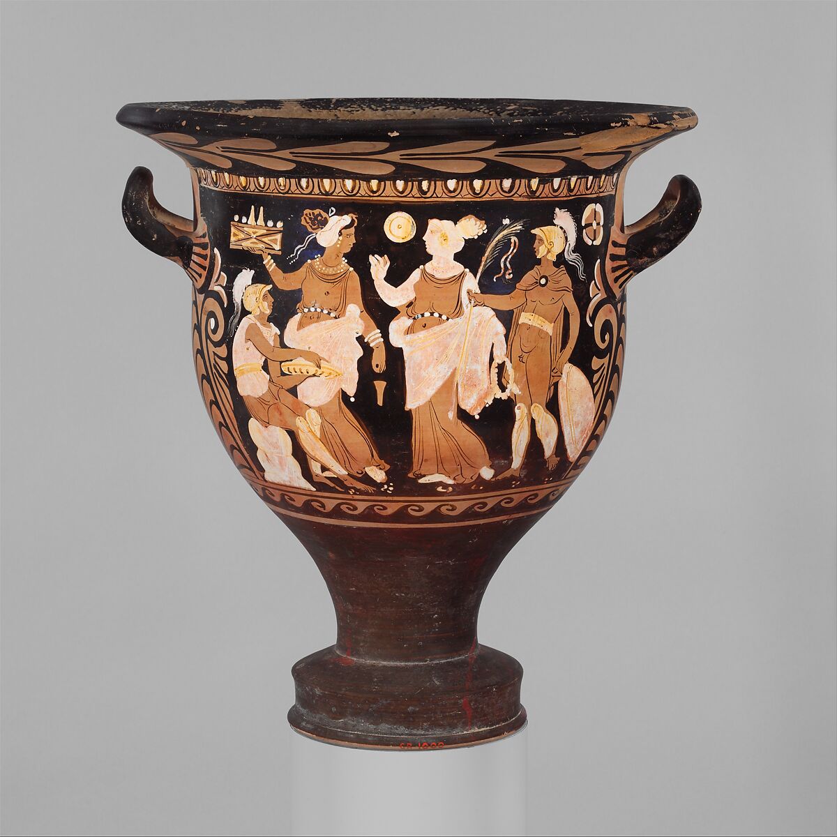 Terracotta bell-krater (mixing bowl), Attributed to the Painter of New York GR 1000, Terracotta, Greek, South Italian, Campanian 