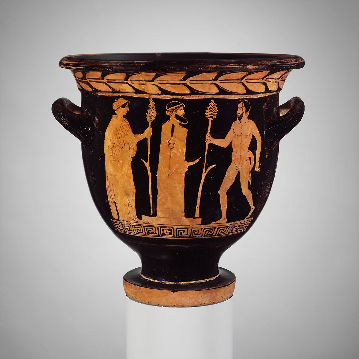 Terracotta bell-krater (mixing bowl), Attributed to the Pisticci Painter, Terracotta, Greek, South Italian, Lucanian 