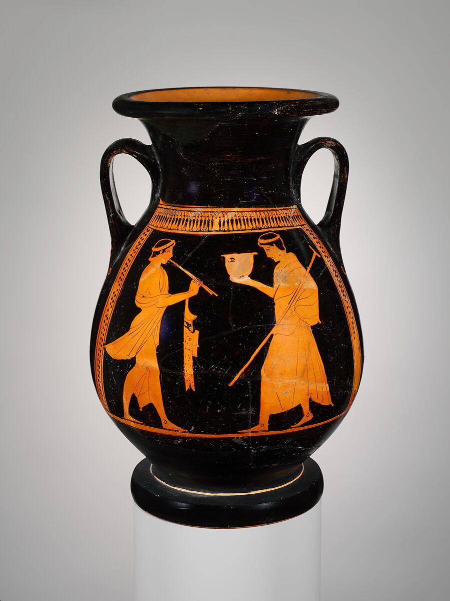 Terracotta pelike (jar), Attributed to the Later Mannerists, Terracotta, Greek, Attic 