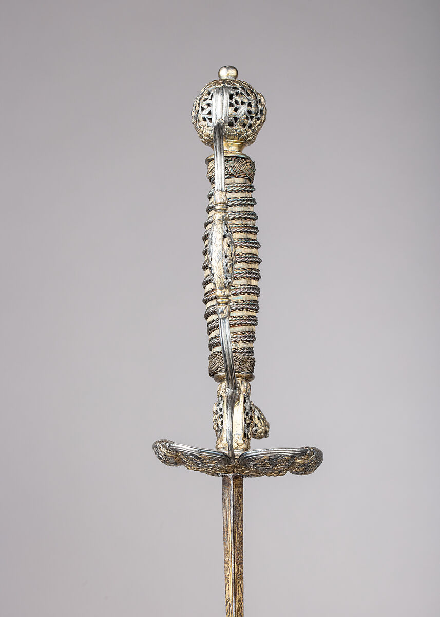 Smallsword, Silver, gold, wood, steel, French, Paris; blade, German