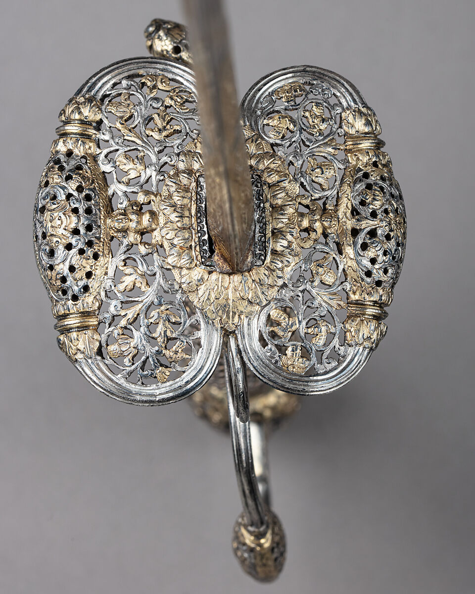 Smallsword, Silver, gold, wood, steel, French, Paris; blade, German