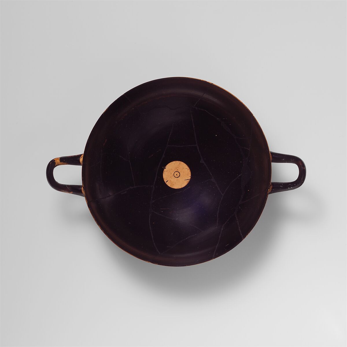 Terracotta kylix (drinking cup), Attributed to the Group of the Phineus Painter, Terracotta, Greek, Chalcidian