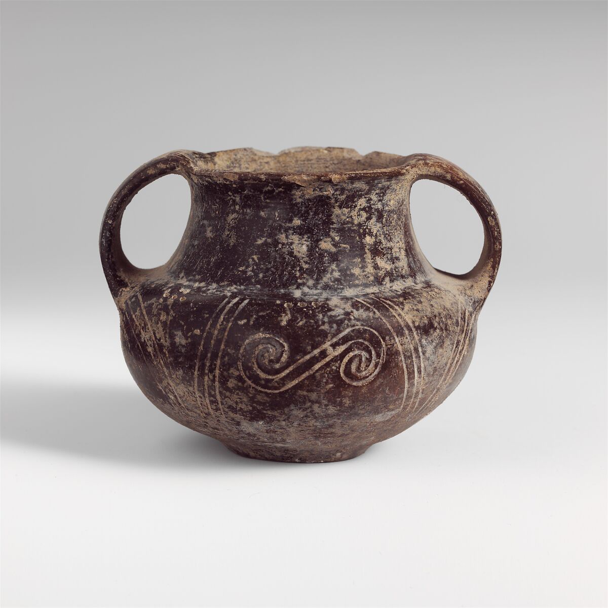 Terracotta two-handled jar, Terracotta, Italic, Villanovan 