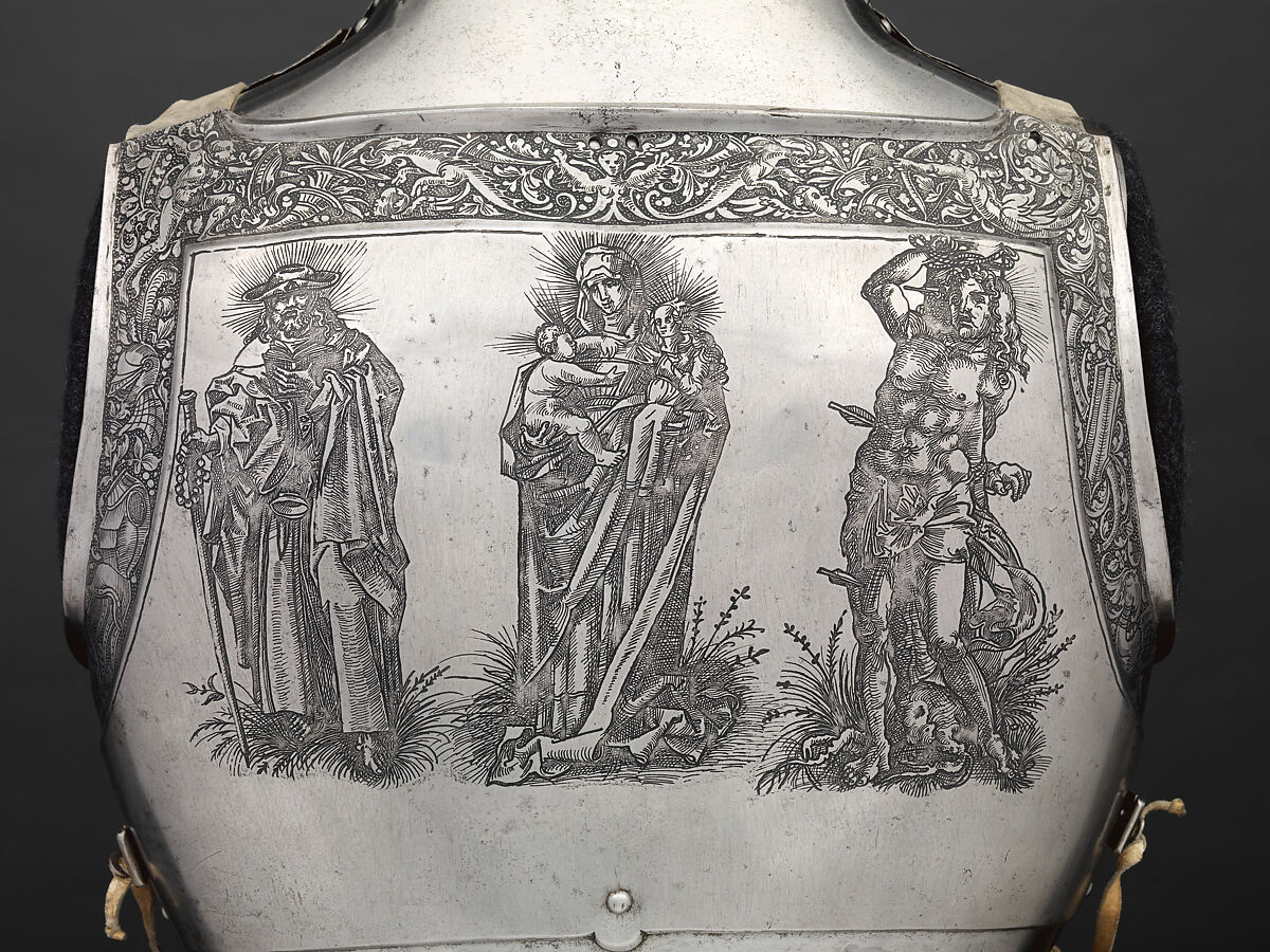 Cuirass and Tassets (Torso and Hip Defense), Attributed to Kolman Helmschmid (German, Augsburg 1471–1532), Steel, leather, German, Augsburg