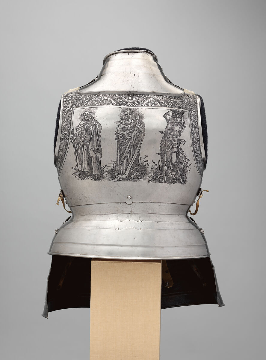 Cuirass and Tassets (Torso and Hip Defense), Attributed to Kolman Helmschmid (German, Augsburg 1471–1532), Steel, leather, German, Augsburg